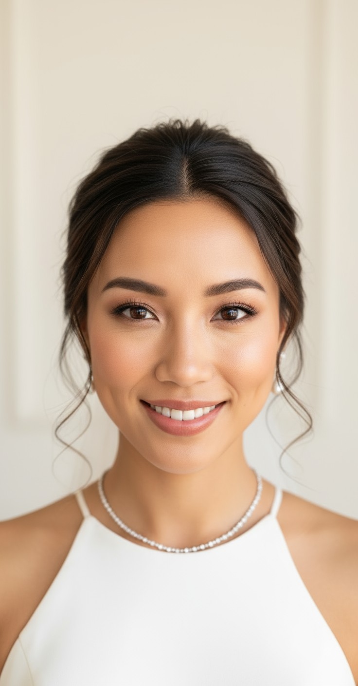After Bridal Hair Messy Updo